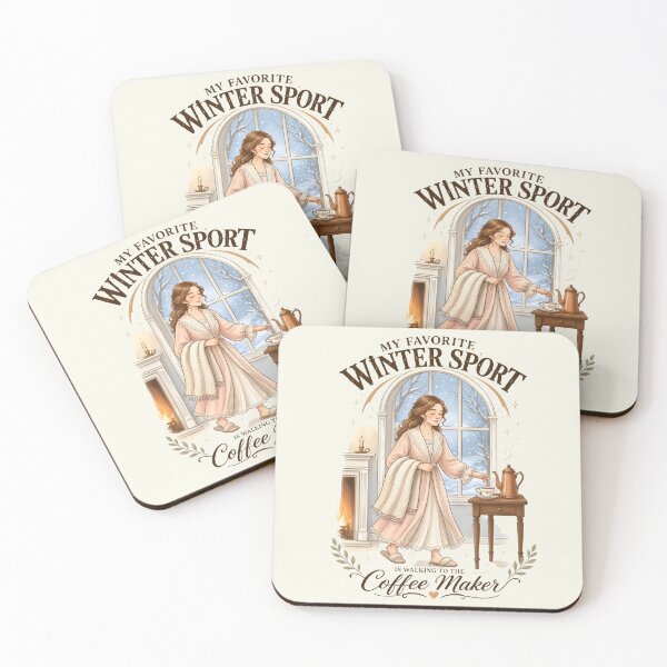 Item preview, My Favorite Winter Sport Walking To The Coffee Maker Vintage Cozy Art designed and sold by MAGICKEY2024.