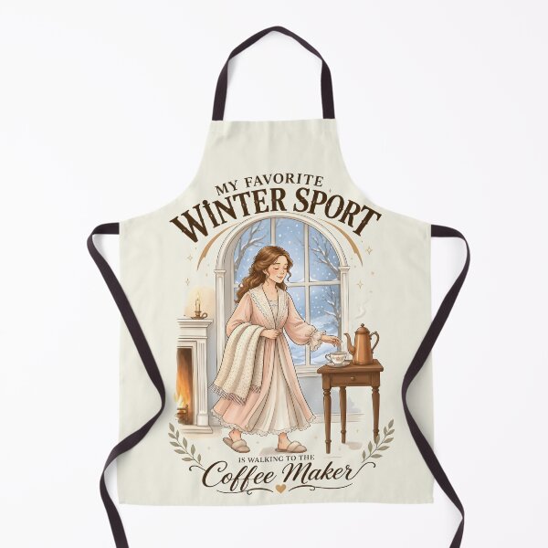 Item preview, My Favorite Winter Sport Walking To The Coffee Maker Vintage Cozy Art designed and sold by MAGICKEY2024.