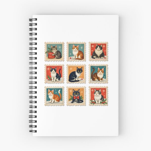 Item preview, Kitty Christmas Post Office – Christmas Cat Stamp Collection designed and sold by ArtemisEutopia.