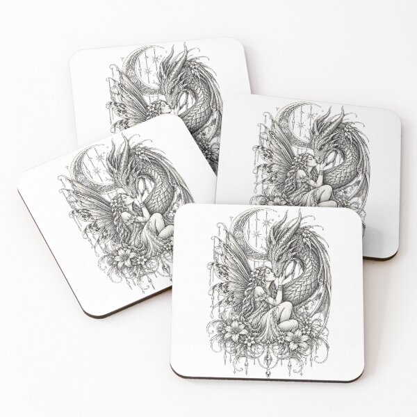 Item preview, Aryia and the Dragon – Gothic Fairy Fantasy designed and sold by FaerieFusion.