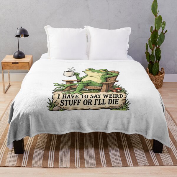 Item preview, Frog With Coffee Says Weird Stuff designed and sold by GoCrafty.