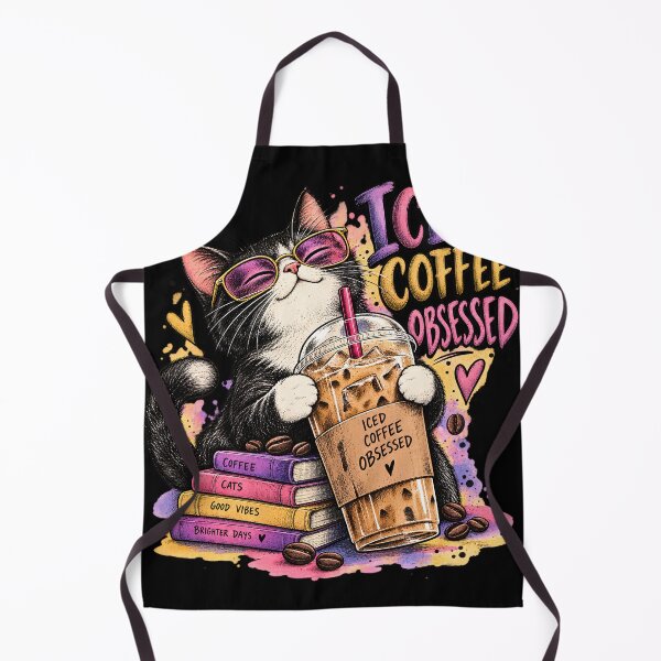 Item preview, Iced Coffee Cat - Hand Drawn designed and sold by Feral Feline.