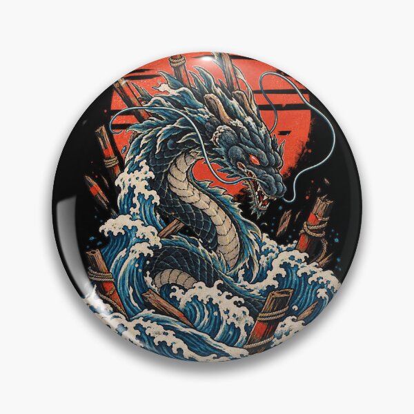 Item preview, Storm Dragon Ukiyo-e Wave - Japanese Mythology Inspired Fantasy Art designed and sold by Rosteri.