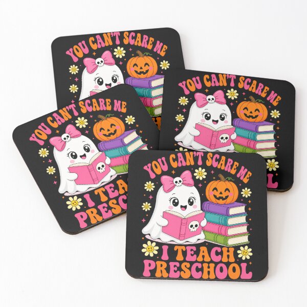 Item preview, teacher Halloween ghost reading pumpkin book art designed and sold by anapldv.