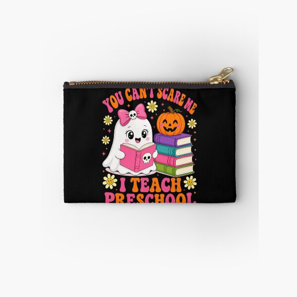 Item preview, teacher Halloween ghost reading pumpkin book art designed and sold by anapldv.