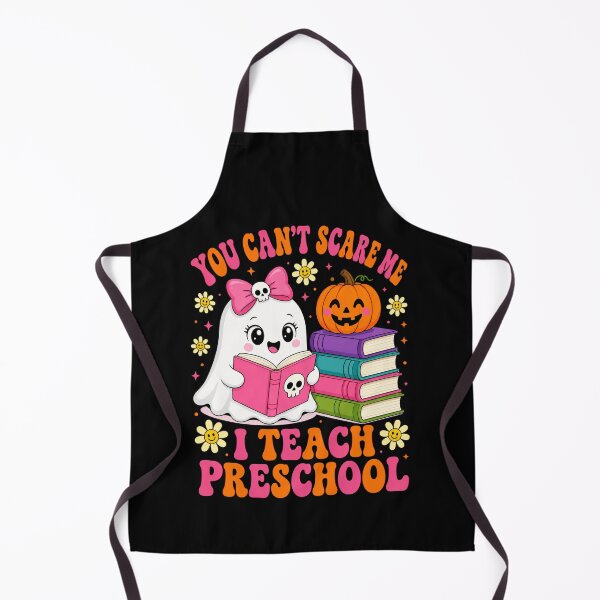 Item preview, teacher Halloween ghost reading pumpkin book art designed and sold by anapldv.