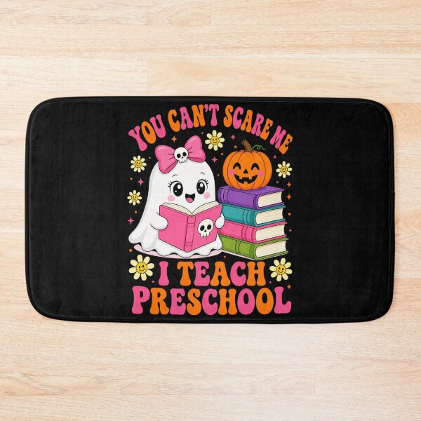 Item preview, teacher Halloween ghost reading pumpkin book art designed and sold by anapldv.