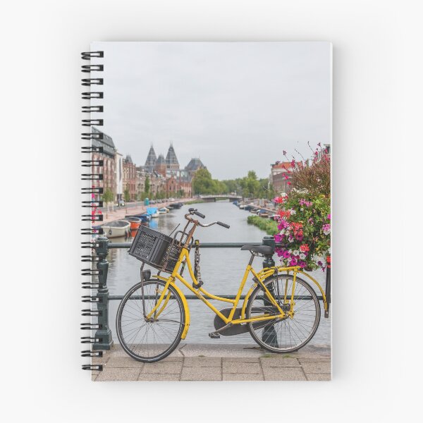Item preview, Yellow Bicycle and Flowers on a Bridge in Amsterdam Netherlands designed and sold by Jon Shore.