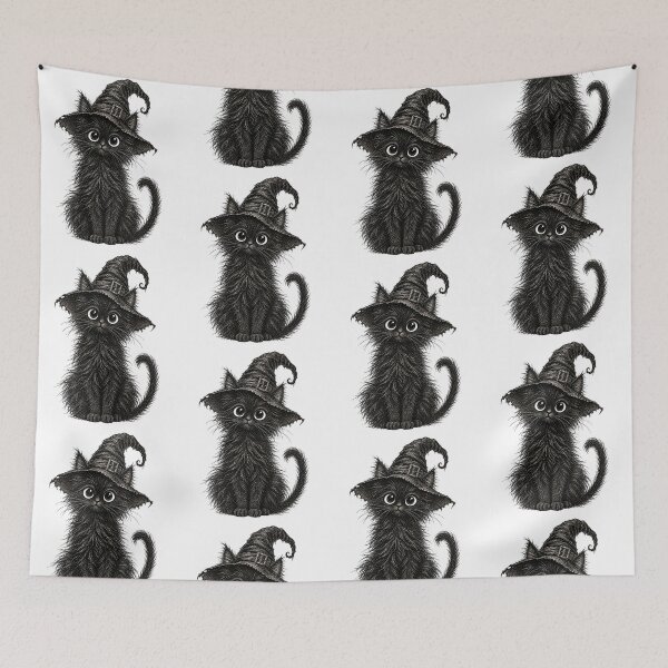 Item preview, Cute Spooky Black Cat Witch Hat Vintage Halloween designed and sold by SOUFIANE1991.