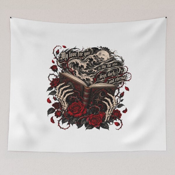Item preview, Gothic Skeleton Holding Stormy Sea Dark Romance designed and sold by chattsuede.