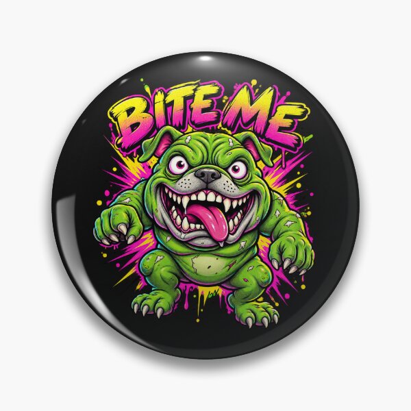 Item preview, Bite Me — Crazy Green Dog with Attitude designed and sold by flashARTstudio.