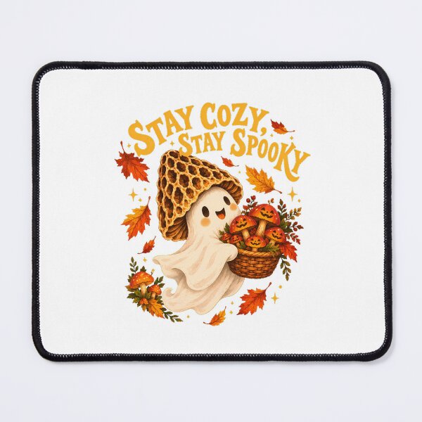 Item preview, Mushroom Ghost Morel Basket Cottagecore Halloween designed and sold by chattsuede.