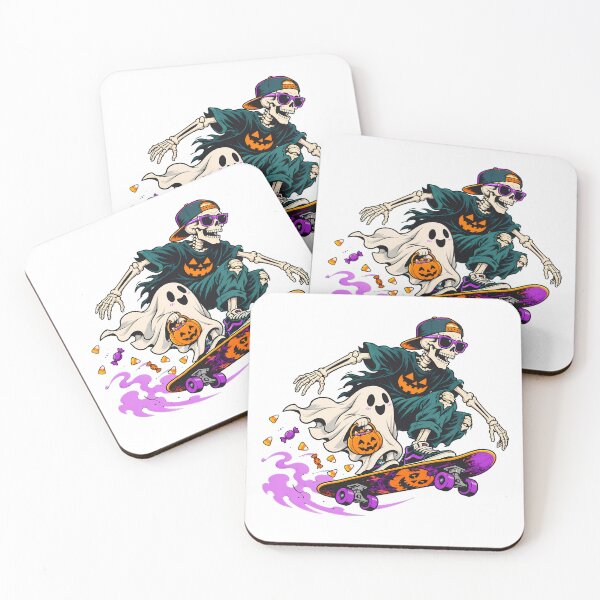 Item preview, Skating Skeleton Phantom Boarder Pumpkin Halloween designed and sold by chattsuede.
