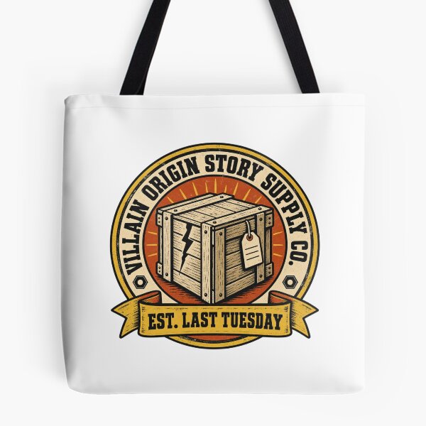 Item preview, Villain Origin Story Supply Co. Parody Logo Tee designed and sold by Inkworksbyshery.