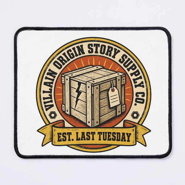 Item preview, Villain Origin Story Supply Co. Parody Logo Tee designed and sold by Inkworksbyshery.
