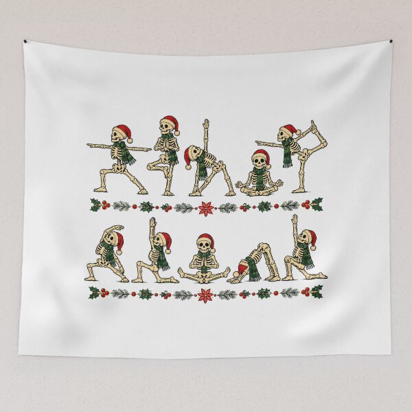 Item preview, Skeleton Yoga Santa Hat Pose Christmas Yogi designed and sold by chattsuede.