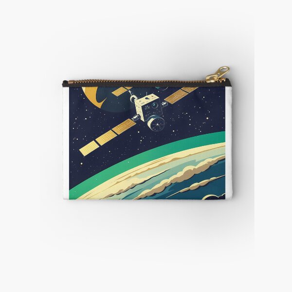 Item preview, Retro Space Station Travel Poster - Earth Orbit Space Art designed and sold by Deep Field Prints.