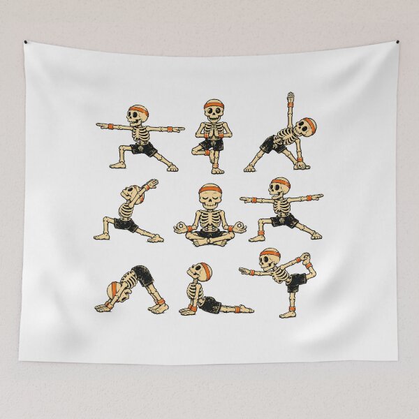 Item preview, Yoga Skeleton Grid Poses Goth Yogi designed and sold by chattsuede.