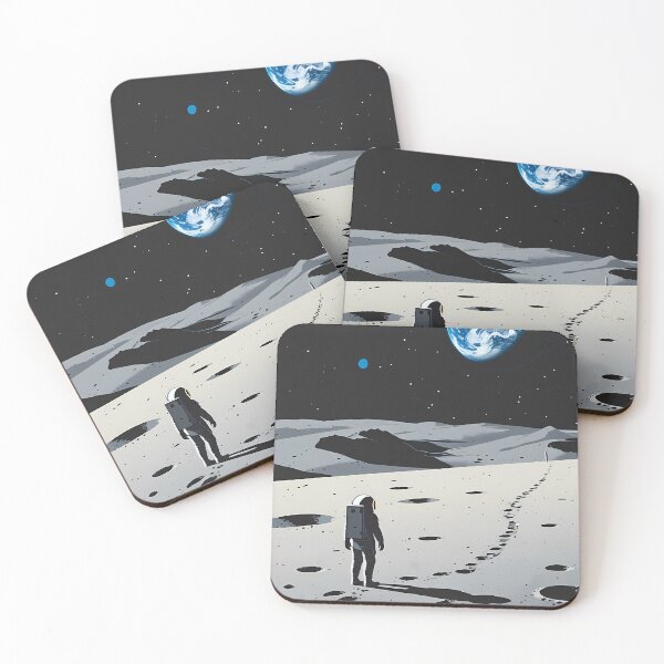Item preview, Retro Moon Landing Travel Poster - Earthrise Space Art designed and sold by Deep Field Prints.