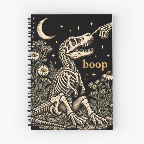 Item preview, Vintage T Rex Skeleton Boop Gothic Dinosaur Engraving designed and sold by DijaMar.