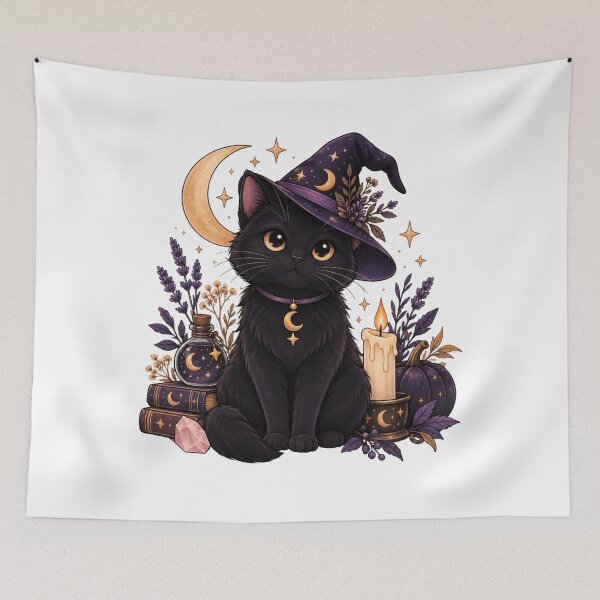 Item preview, Black Cat Witchcore Halloween designed and sold by CanArtVision.