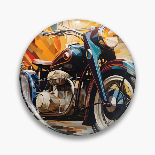 Artikelvorschau, Vintage Motorcycle Retro Geometric Automotive Illustration entworfen und verkauft von GutyzDesignsES.