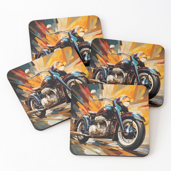 Item preview, Vintage Motorcycle Retro Geometric Automotive Illustration designed and sold by GutyzDesignsES.