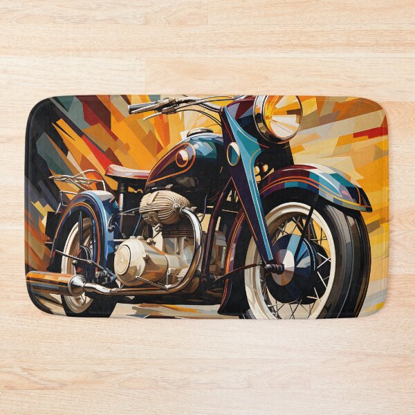 Item preview, Vintage Motorcycle Retro Geometric Automotive Illustration designed and sold by GutyzDesignsES.