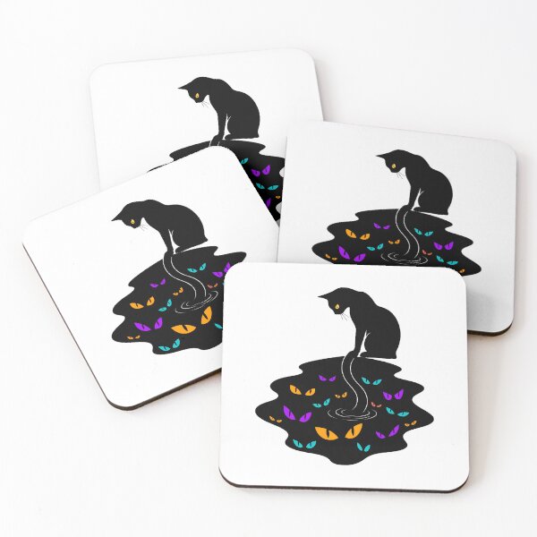 Item preview, Spooky Cat Glowing Eyes Silhouette Gothic Witchy designed and sold by chattsuede.