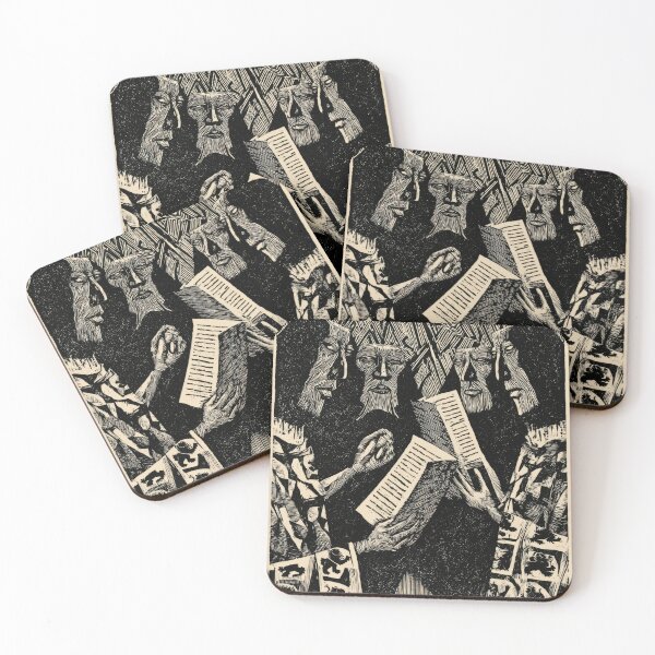 Item preview, Stylized Readers Sacred Book Linocut designed and sold by POVAD.