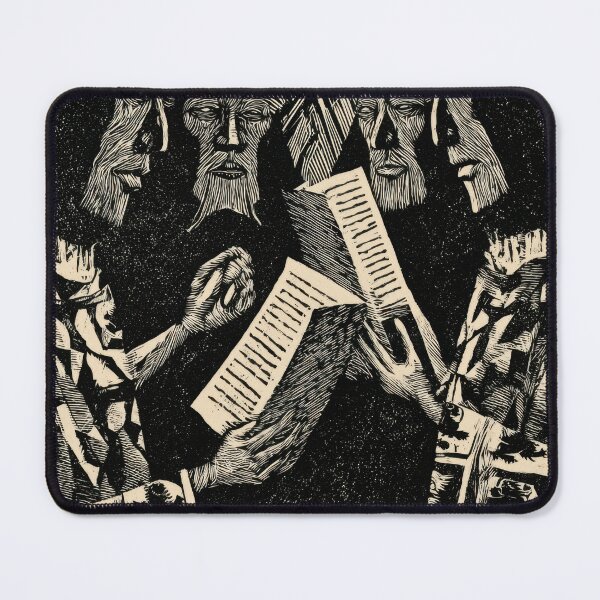 Item preview, Stylized Readers Sacred Book Linocut designed and sold by POVAD.