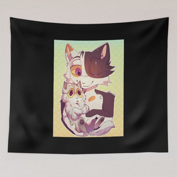 Item preview, Cute Cat and Kitten Embrace Illustration designed and sold by Fibi-studio.