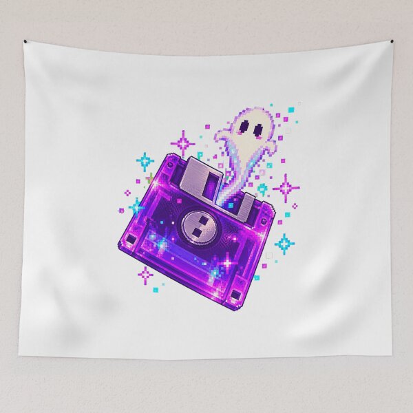 Item preview, Vaporwave Ghost Pixel Floppy Diskette Coder designed and sold by chattsuede.