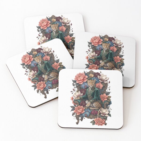 Item preview, Leopard Sitting on a Floral Throne  designed and sold by ImageryLoom.