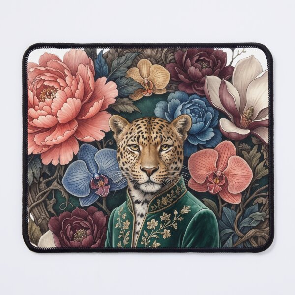 Item preview, Leopard Sitting on a Floral Throne  designed and sold by ImageryLoom.