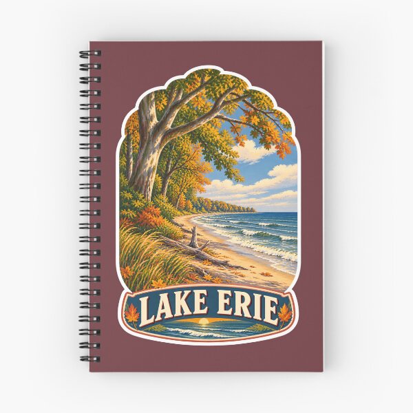 Item preview, Lake Erie Vintage Canadian Great Lakes Travel Print designed and sold by PinUpPizzazz.