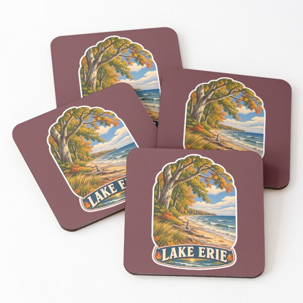 Item preview, Lake Erie Vintage Canadian Great Lakes Travel Print designed and sold by PinUpPizzazz.