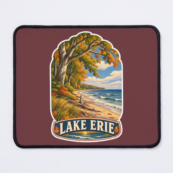 Item preview, Lake Erie Vintage Canadian Great Lakes Travel Print designed and sold by PinUpPizzazz.