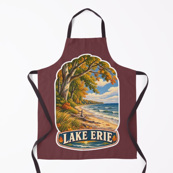 Item preview, Lake Erie Vintage Canadian Great Lakes Travel Print designed and sold by PinUpPizzazz.