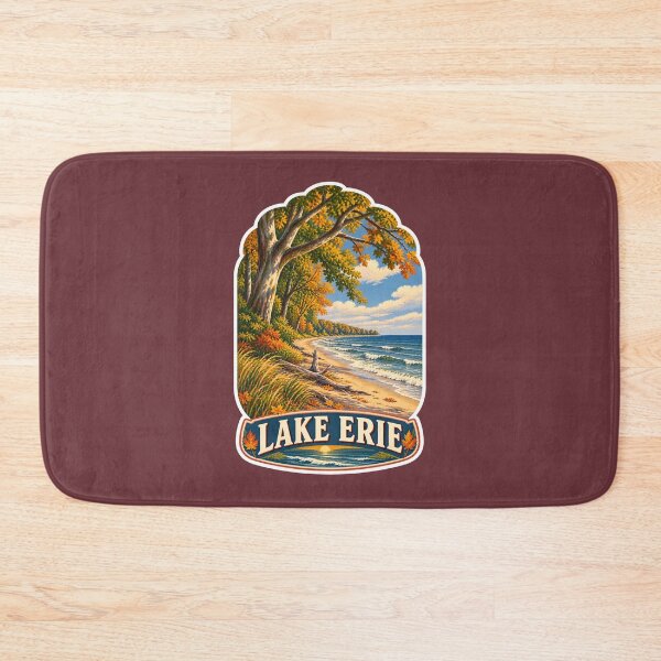 Item preview, Lake Erie Vintage Canadian Great Lakes Travel Print designed and sold by PinUpPizzazz.