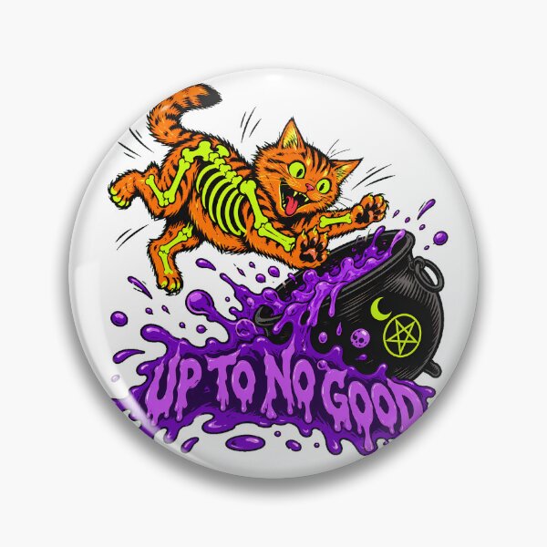 Item preview, Skeleton Cat Spilling Slime Cauldron Goth Halloween designed and sold by chattsuede.
