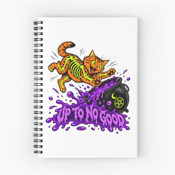 Item preview, Skeleton Cat Spilling Slime Cauldron Goth Halloween designed and sold by chattsuede.