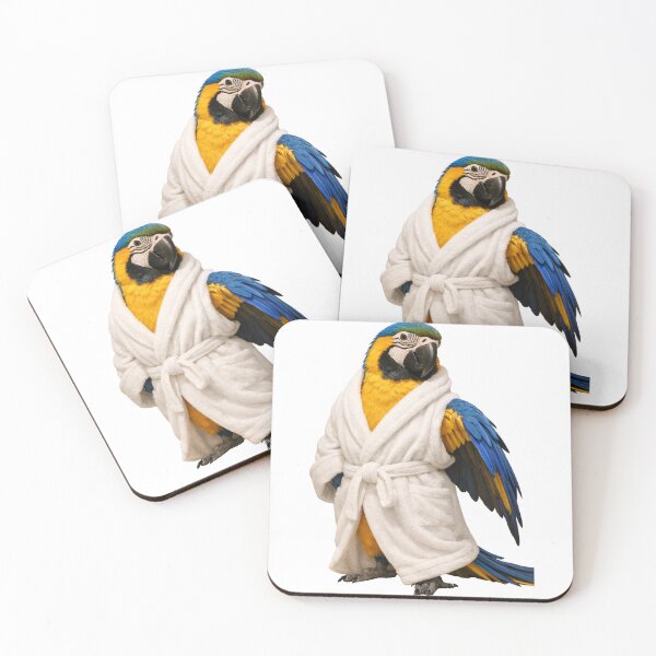 Item preview, Blue and Gold Macaw Bathrobe designed and sold by Sillytoe.
