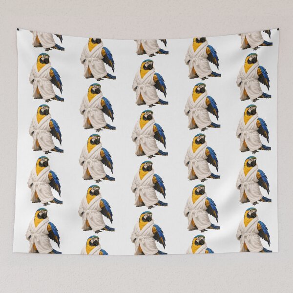 Item preview, Blue and Gold Macaw Bathrobe designed and sold by Sillytoe.