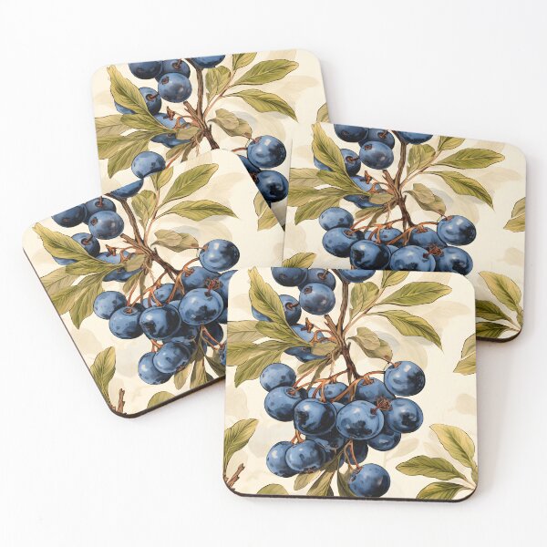 Item preview, Blueberry Branch Botanical Watercolor Illustration designed and sold by GutyzDesignsES.