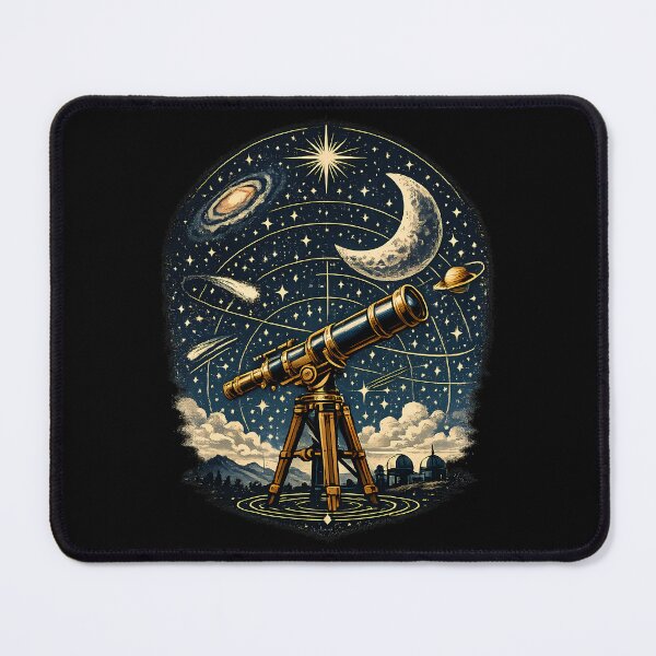 Item preview, Antique refracting telescope under the stars designed and sold by Daily Quirk.