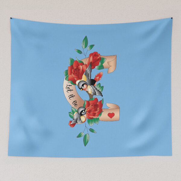 Item preview, Let It Be Tattoo – Bird & Rose Tattoo Art designed and sold by Red Crown Design.