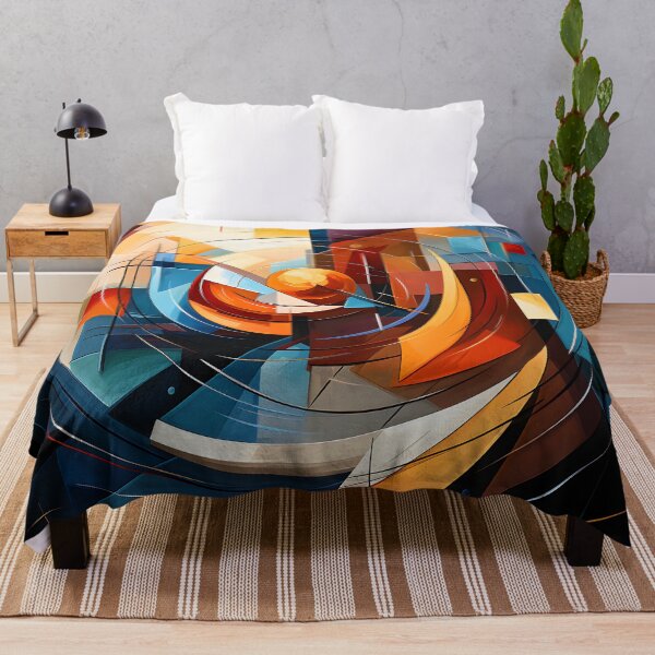 Item preview, Orange and Blue Geometric Circles Modern Abstract Art designed and sold by GutyzDesignsES.
