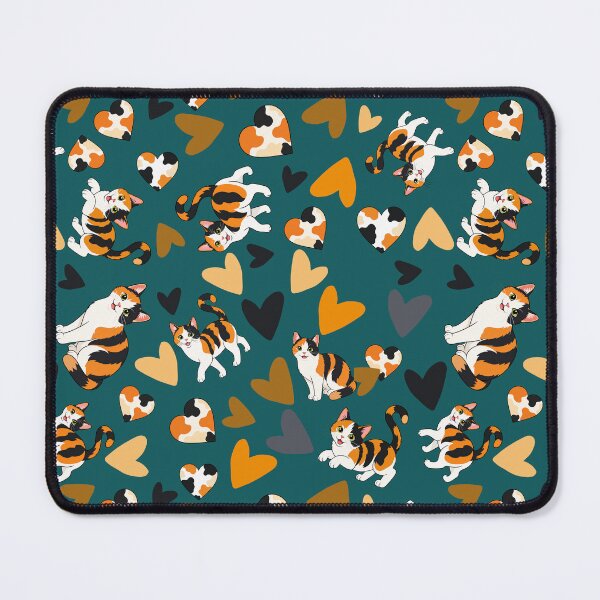 Item preview, Calico cat and heart pattern designed and sold by BigfeetLittlepaws.
