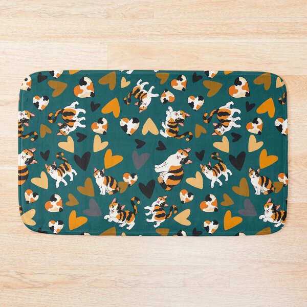 Item preview, Calico cat and heart pattern designed and sold by BigfeetLittlepaws.